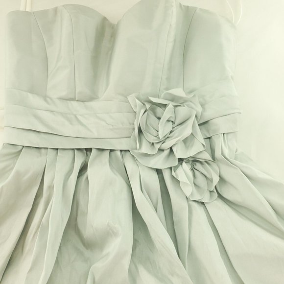 Priscilla of Boston Womens Silver Strapless Formal Back Zip Mini Dress Size 8 - Picture 7 of 15